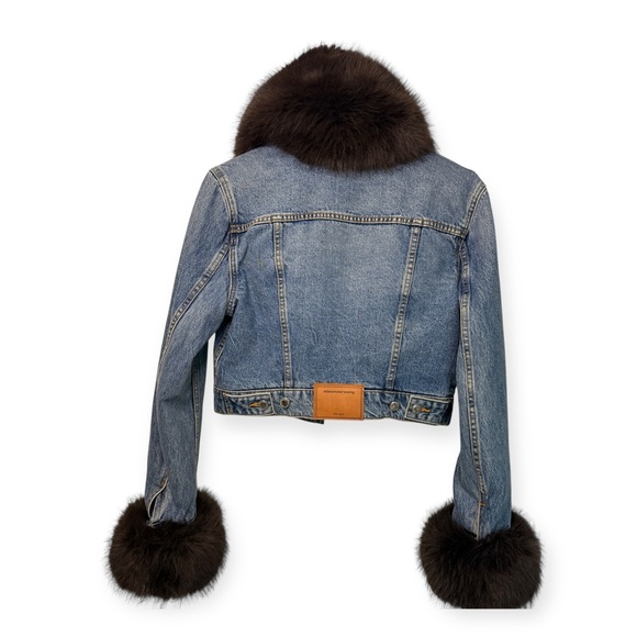 Alexander Wang Denim Jacket with Faux Fur Collar & Cuffs – Size M - Picture 12 of 15